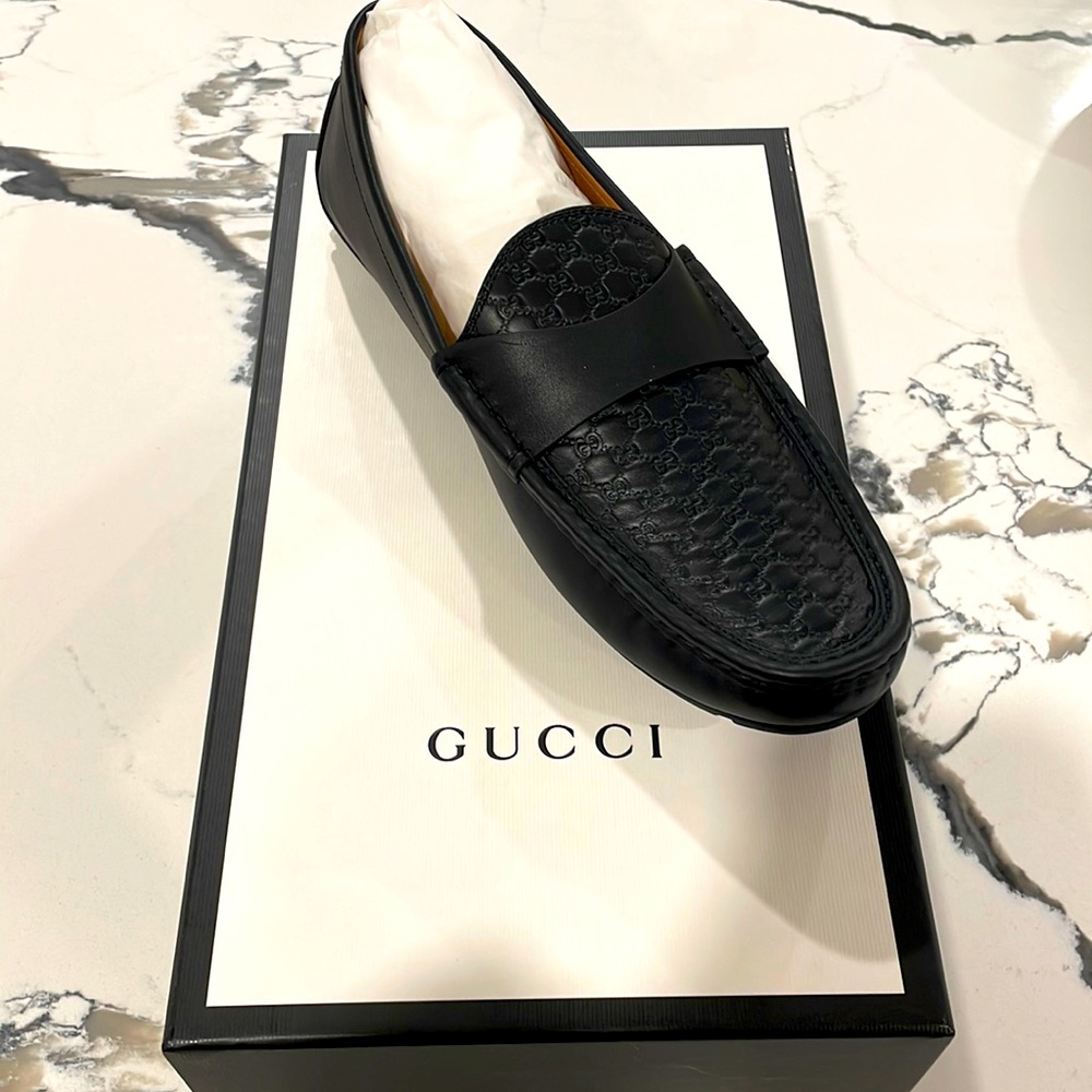 Gucci Microguccissima Pattern Leather Drivers | Size 10+